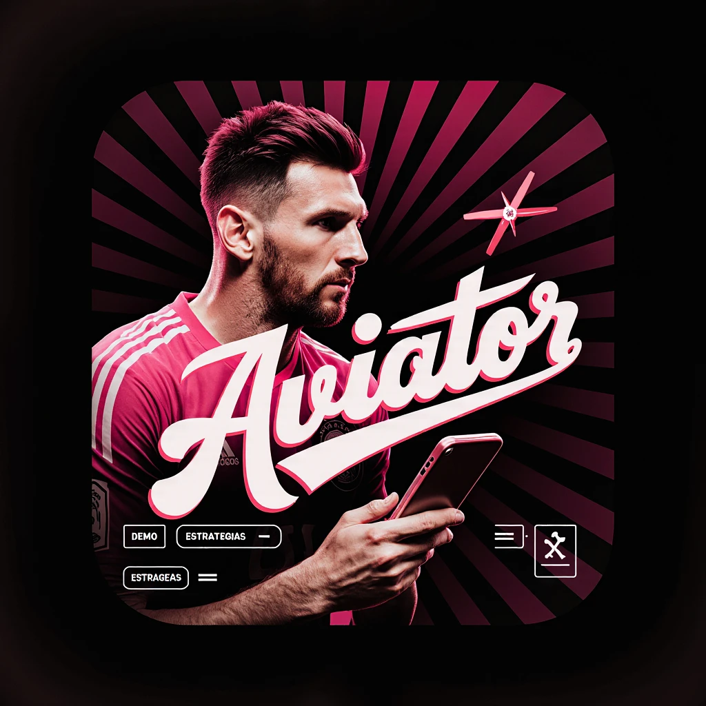 Retrato estilizado de un jugador argentino sosteniendo el móvil con la interfaz de Aviator. Fondo radial oscuro con estética deportiva.