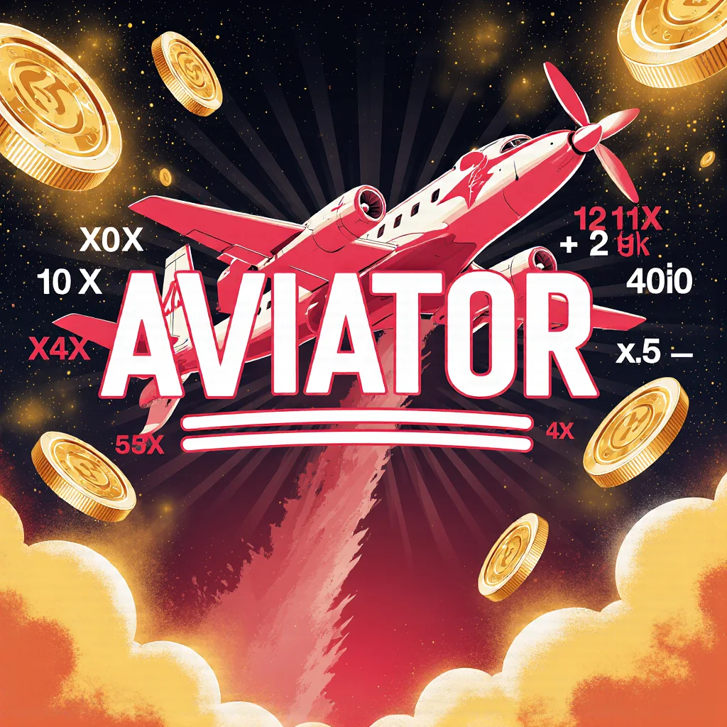 Diseño gráfico con el logotipo Aviator en rojo sobre fondo oscuro. Estética limpia y reconocible, ideal para branding.